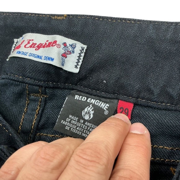 Red Engine Blue Cropped Jeans - Picture 6 of 12